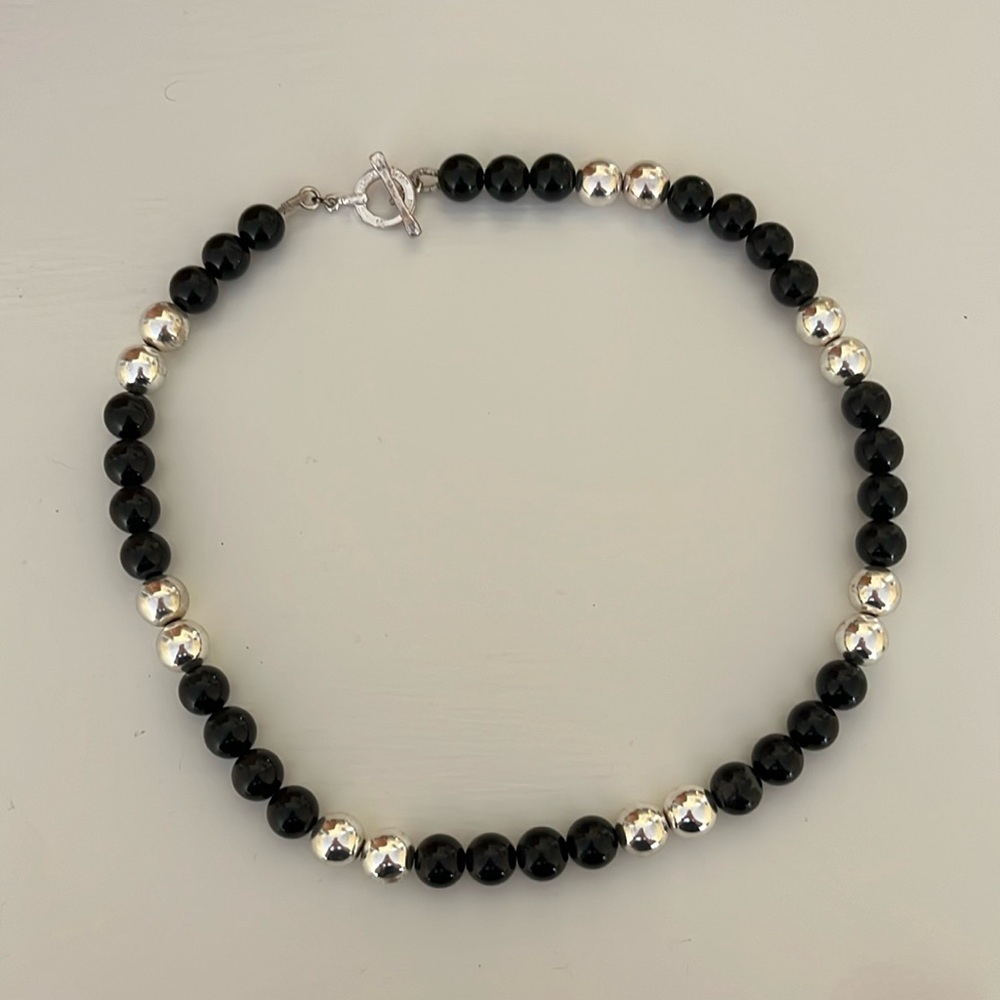 Black and silver beaded necklace